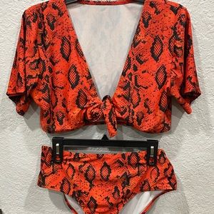 Animal Print Two Piece Bathing Suit